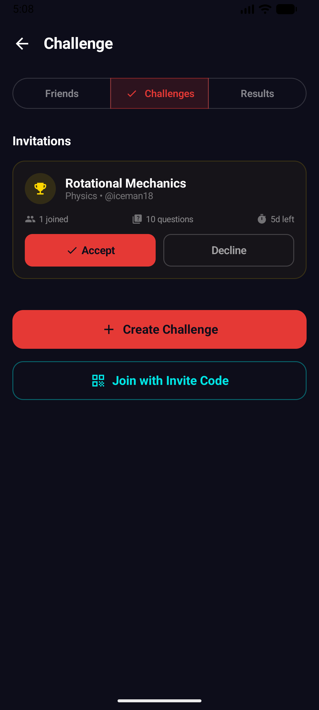SolveKar AI Challenge — Rotational Mechanics card with share buttons