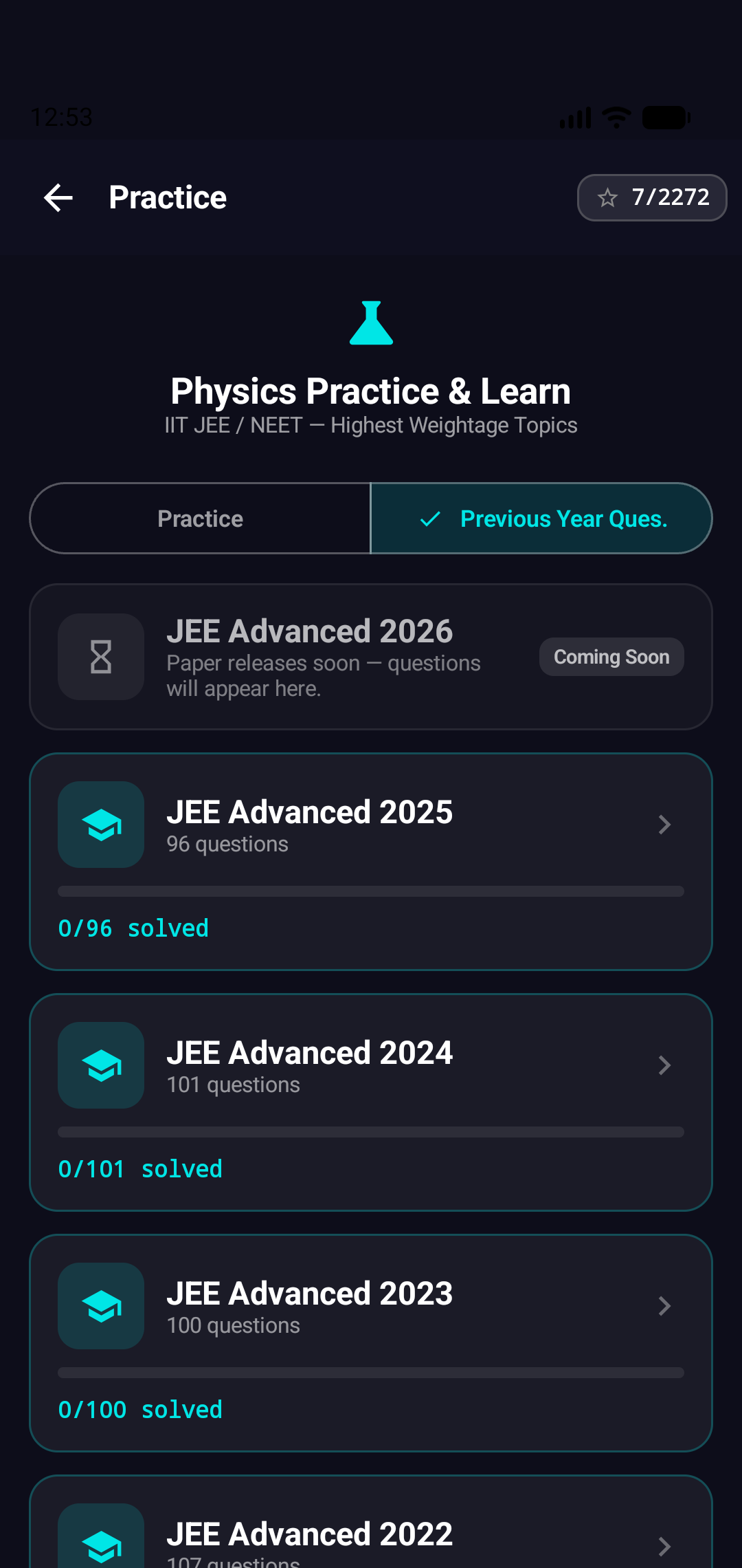 SolveKar AI JEE Advanced past papers — solve, learn, master